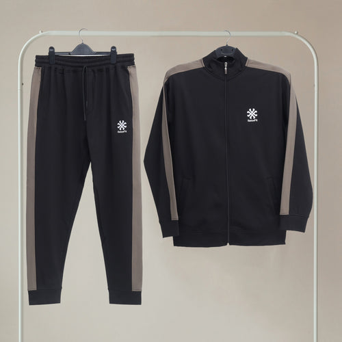 GR Apparel Contrast Panel Tracksuit — Black — complete set