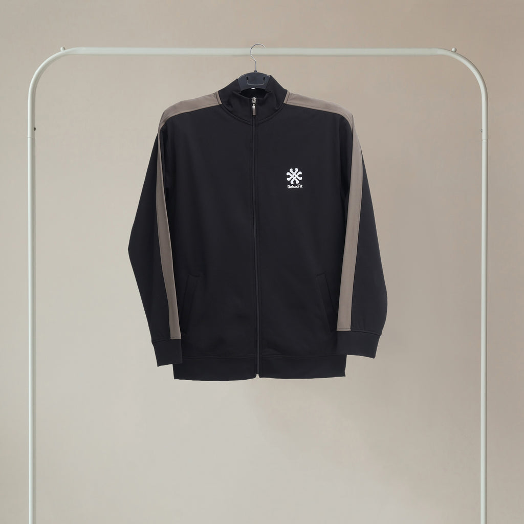 GR Apparel Contrast Panel Tracksuit — Black — jacket front