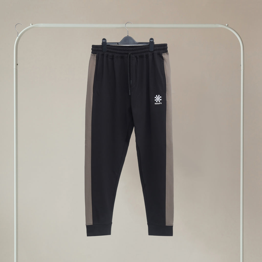 GR Apparel Contrast Panel Tracksuit — Black — trousers front