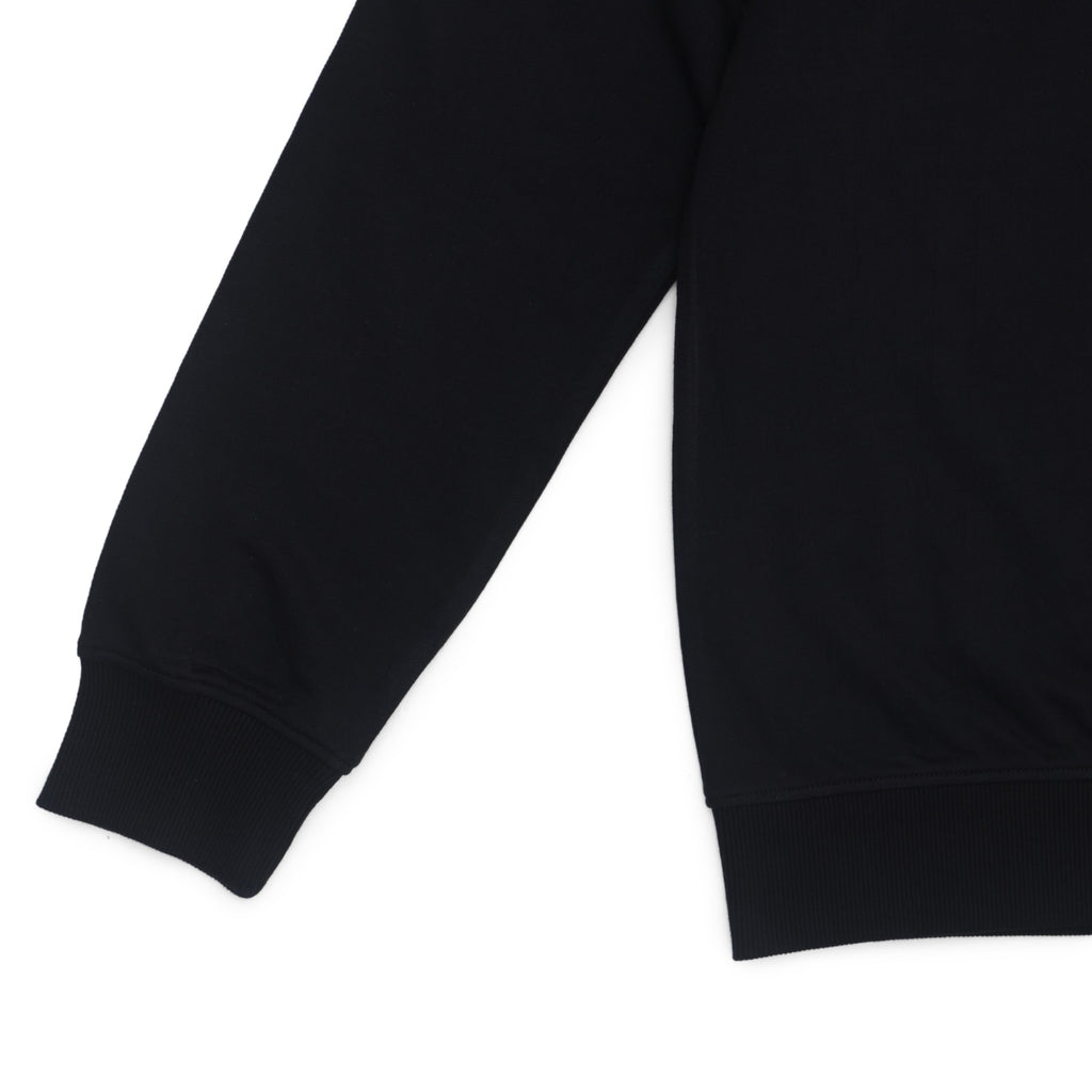 GR Apparel Crewneck Sweatshirt — Black — cuff and hem detail