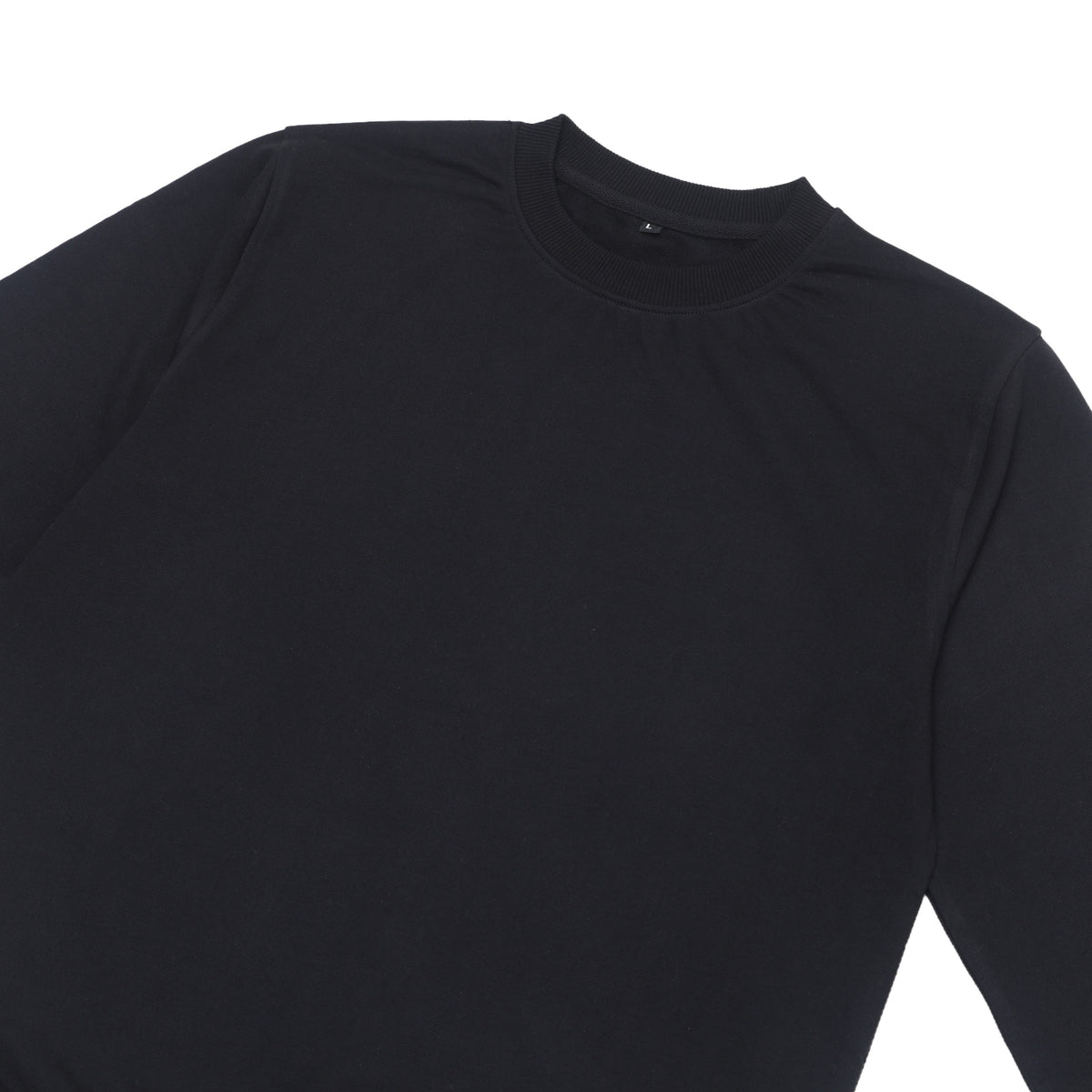GR Apparel Crewneck Sweatshirt — Black — neckline detail