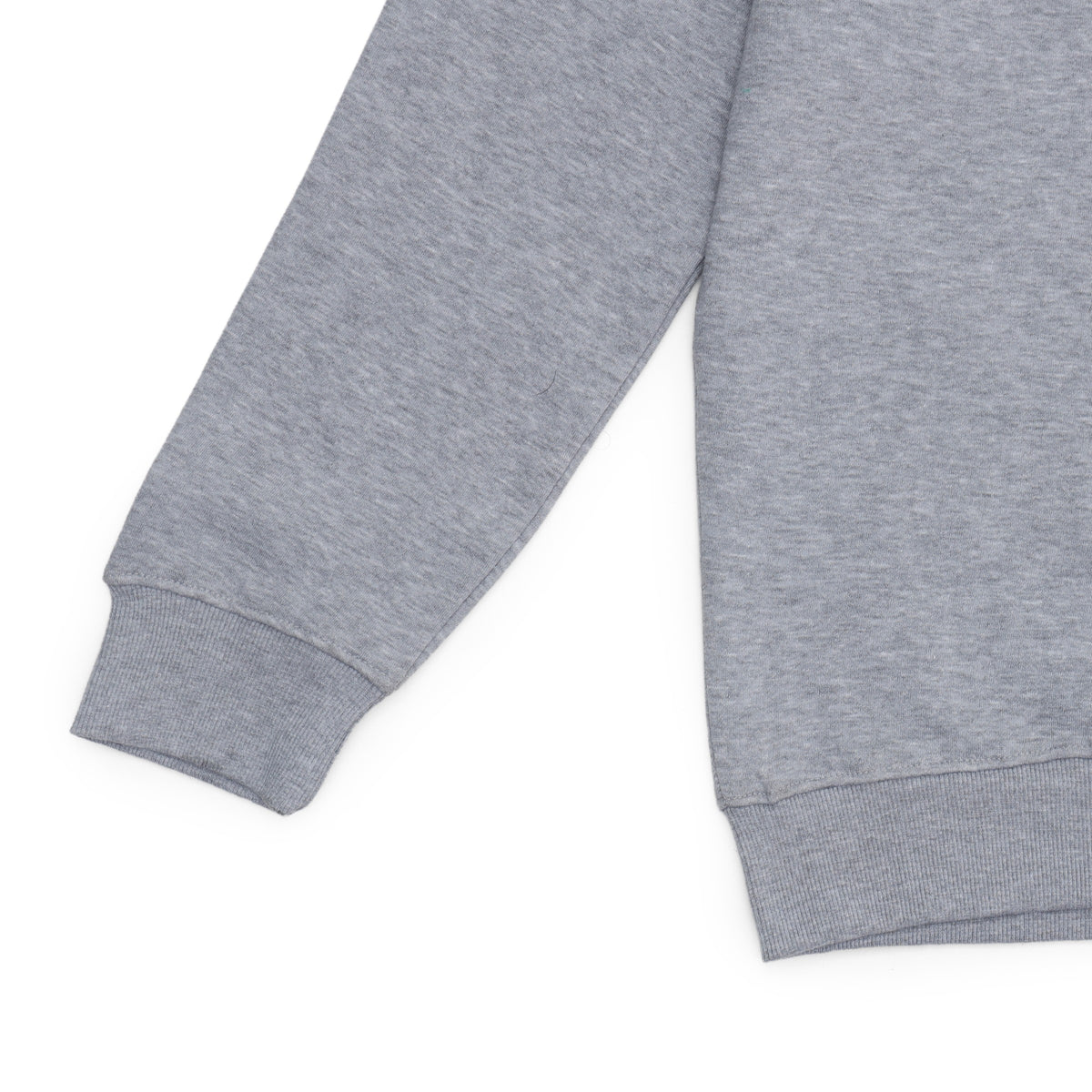 GR Apparel Crewneck Sweatshirt — Heather Grey — cuff detail