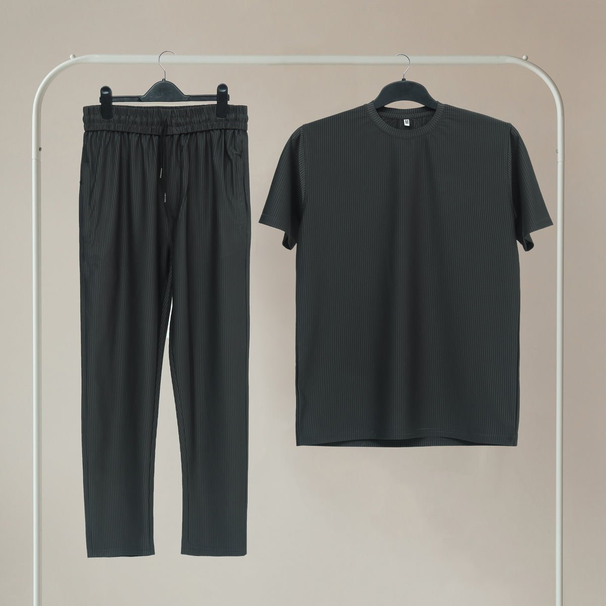 GR Apparel Essential Tee & Jogger Set — Black — complete set