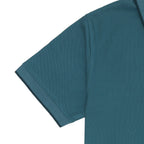 GR Apparel Piqué Polo — Teal — sleeve detail