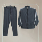 GR Apparel Striped Tracksuit — Charcoal — complete set
