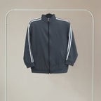 GR Apparel Striped Tracksuit — Charcoal — jacket front