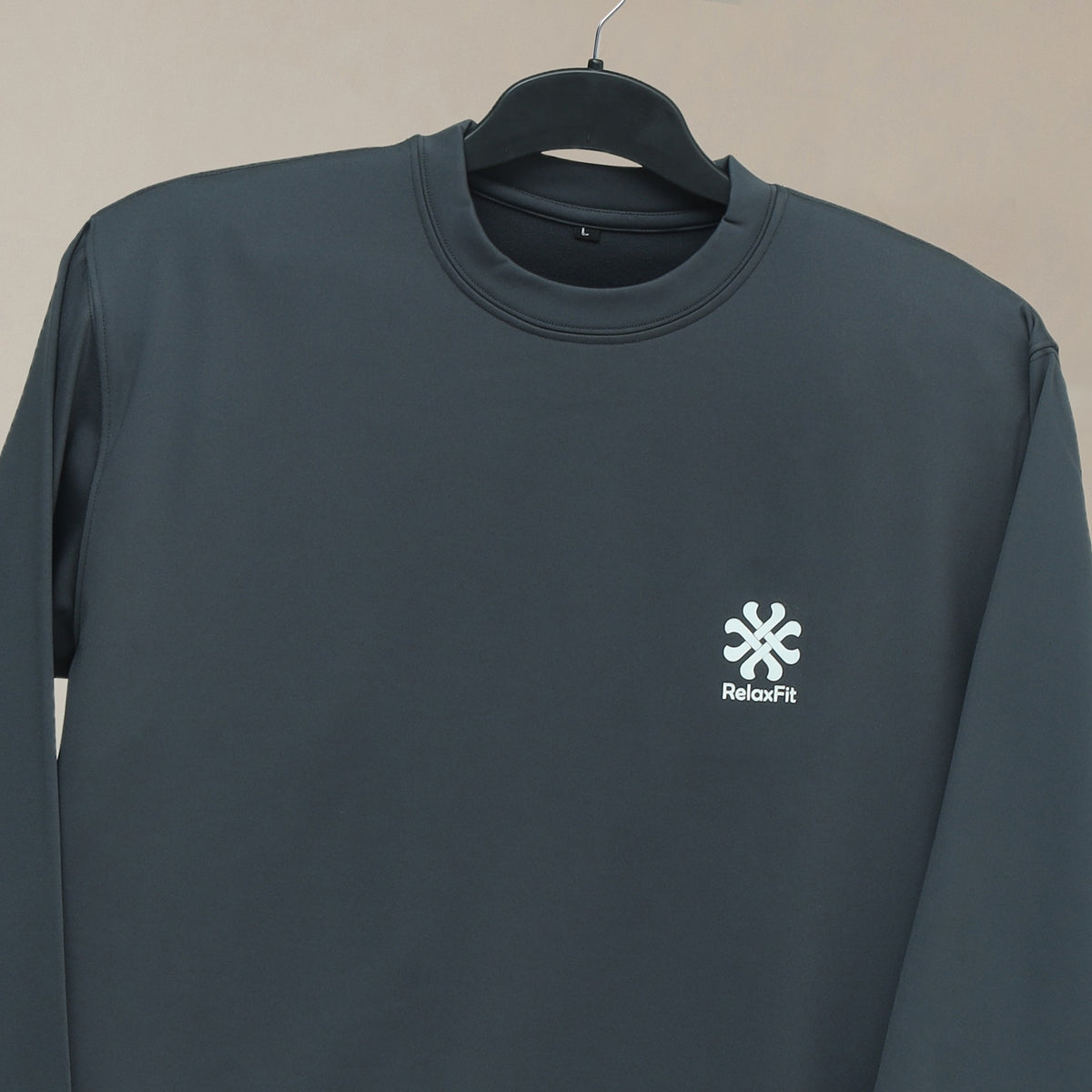 GR Apparel Sweatshirt & Jogger Set — Charcoal — chest detail