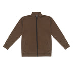 GR Apparel Zip-Up Track Jacket — Brown — front