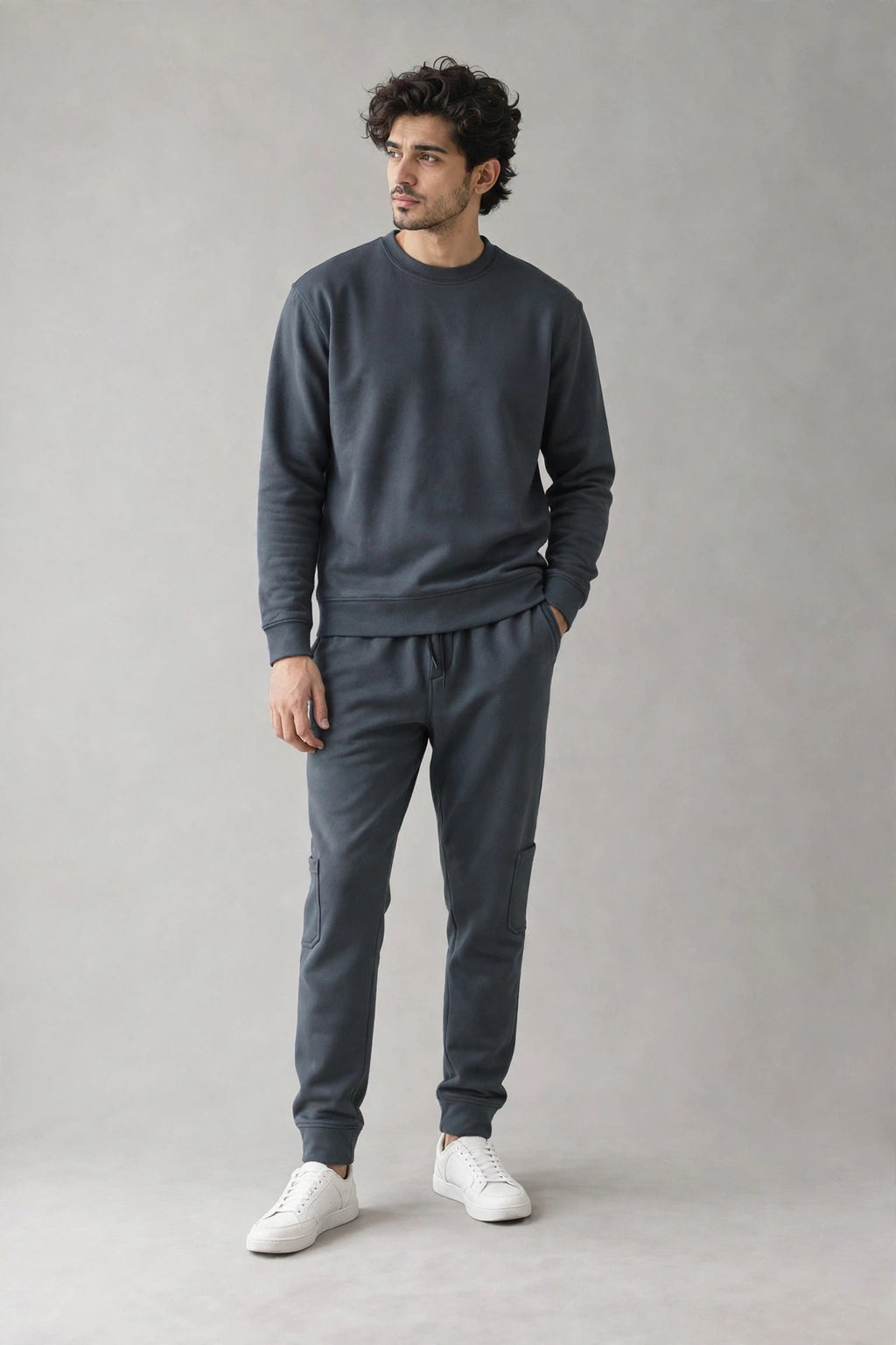 GR Apparel Sweatshirt & Jogger Set in charcoal — front