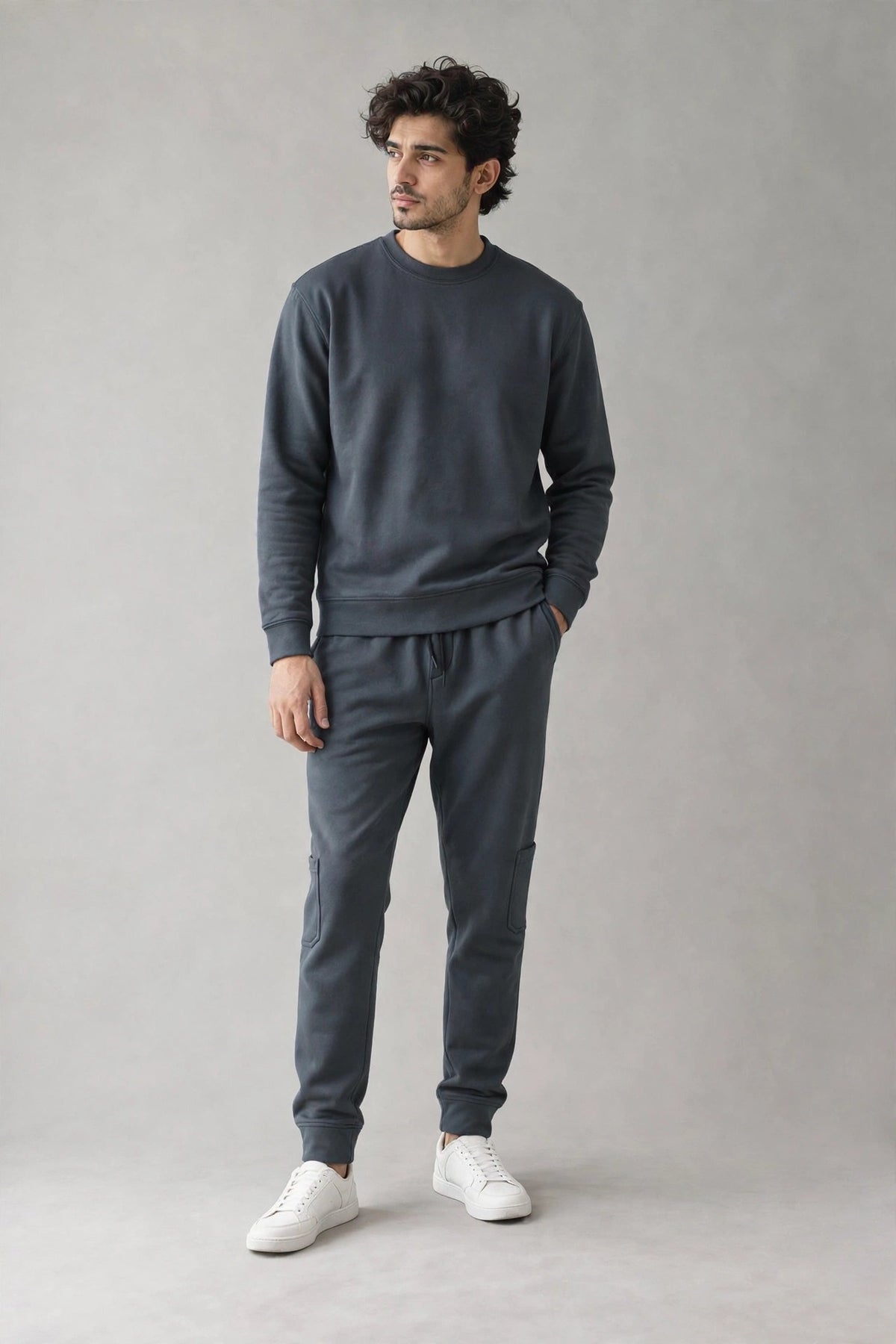 GR Apparel Sweatshirt & Jogger Set in charcoal — front