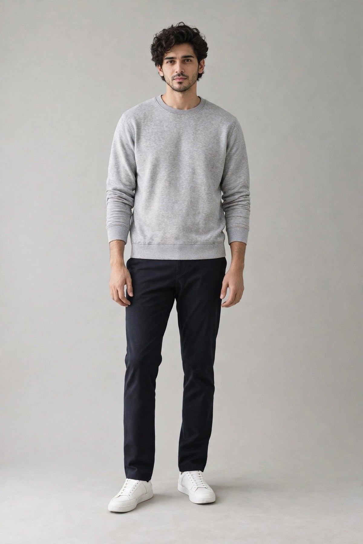 GR Apparel Crewneck Sweatshirt in heather grey — front