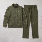 GR Apparel Piped Tracksuit Set in olive — front