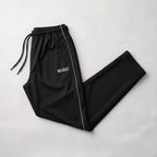 GR Apparel Piped Track Pants in black — detail