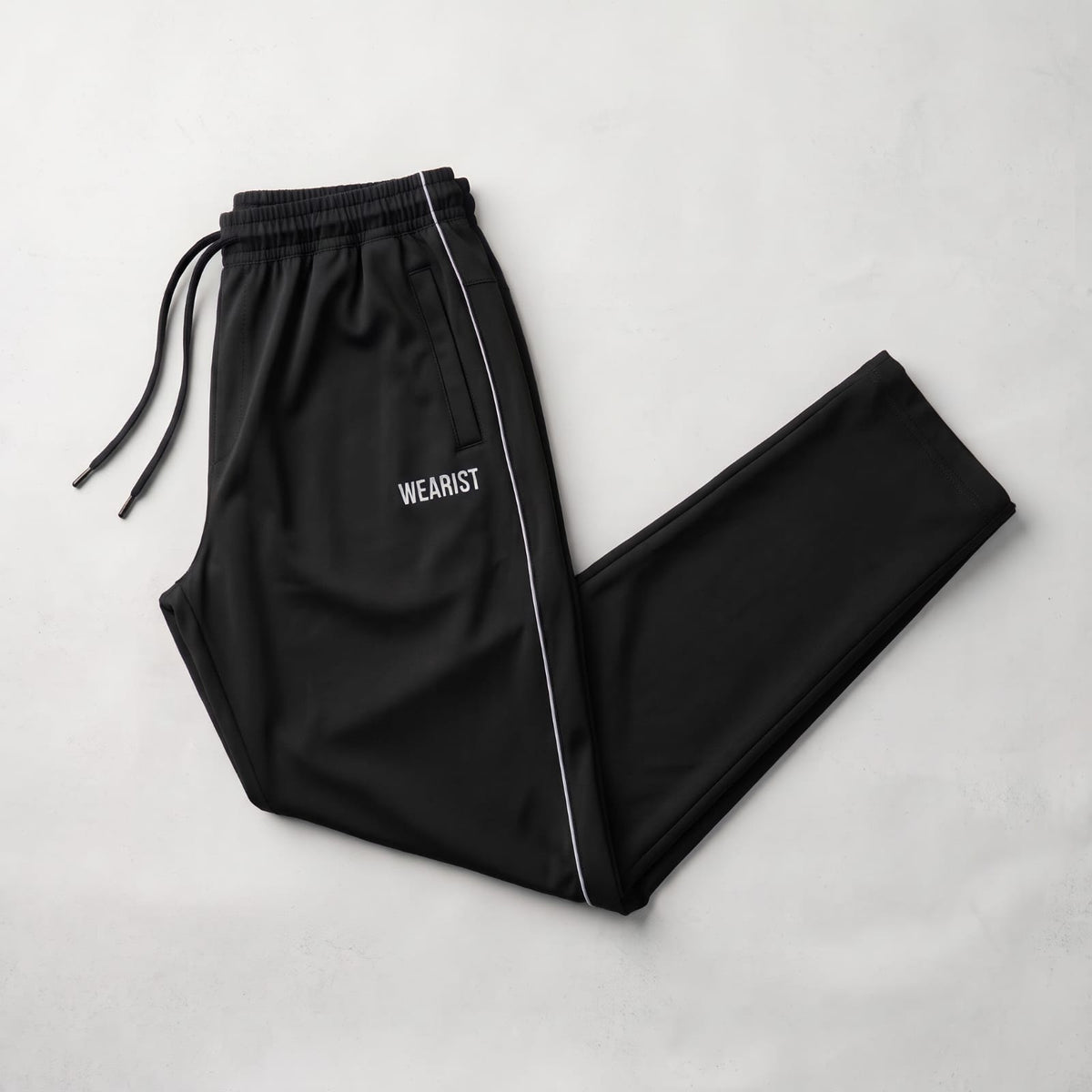 GR Apparel Piped Track Pants in black — detail
