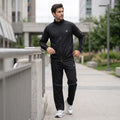 GR Apparel Piped Tracksuit Set in black — front