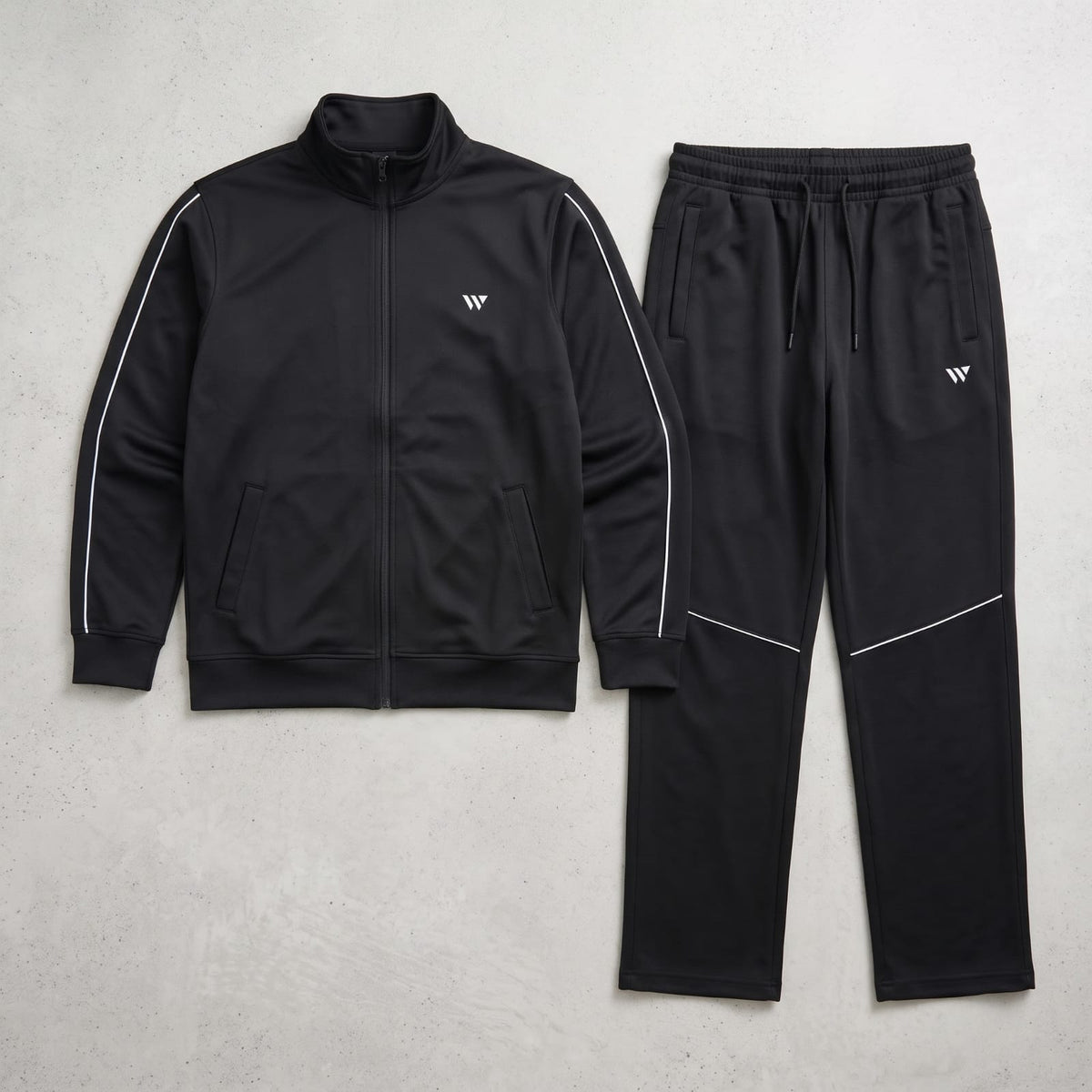GR Apparel Piped Tracksuit Set in black — detail