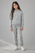 GR Apparel Kids' Hoodie & Jogger Set in heather grey — front